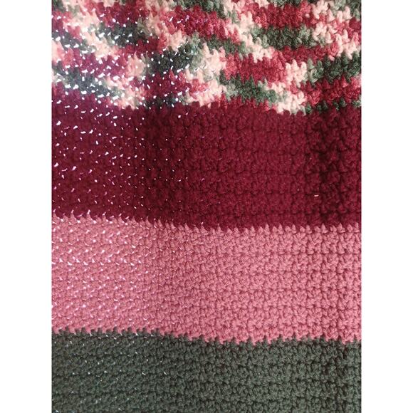 Handmade Crocheted Striped Blanket Throw Gorgeous Beautiful Unique Warm Winter - Picture 5 of 11